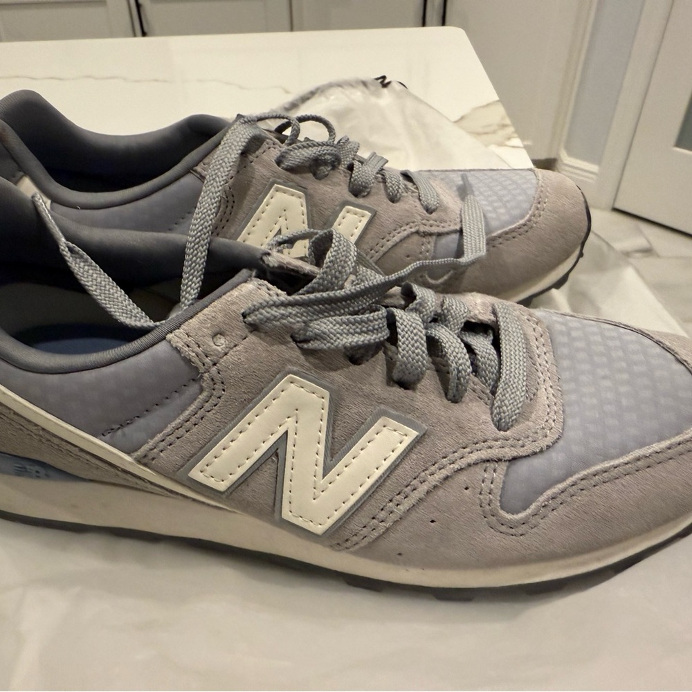 New Balance Gray and White Sneakers